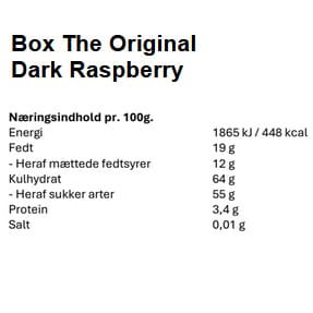 Næringsindhold dark raspberry fra Box The Original