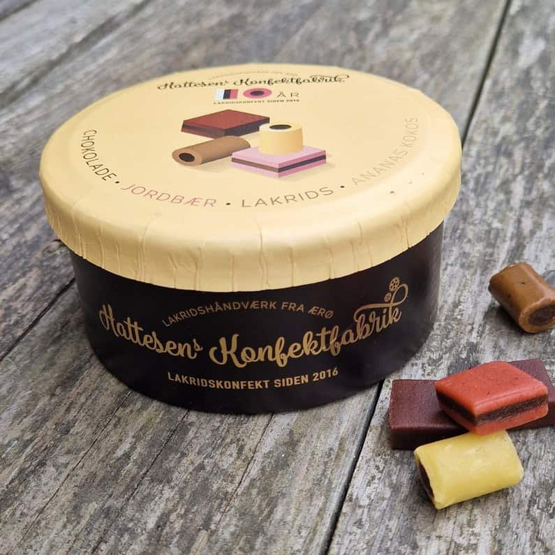 Jubilæumsæske fra Hattesens Konfektfabrik