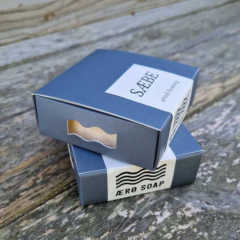 2 styk håndlavet sæbe med honning fra Ærø Sæbe